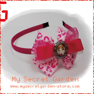 Higurashi When They Cry ひぐらしのなく頃に Rena Ryuuguu Anime Cabochon Hair Bows ( Hair Clip or Hair Band )